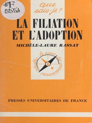cover image of La filiation et l'adoption